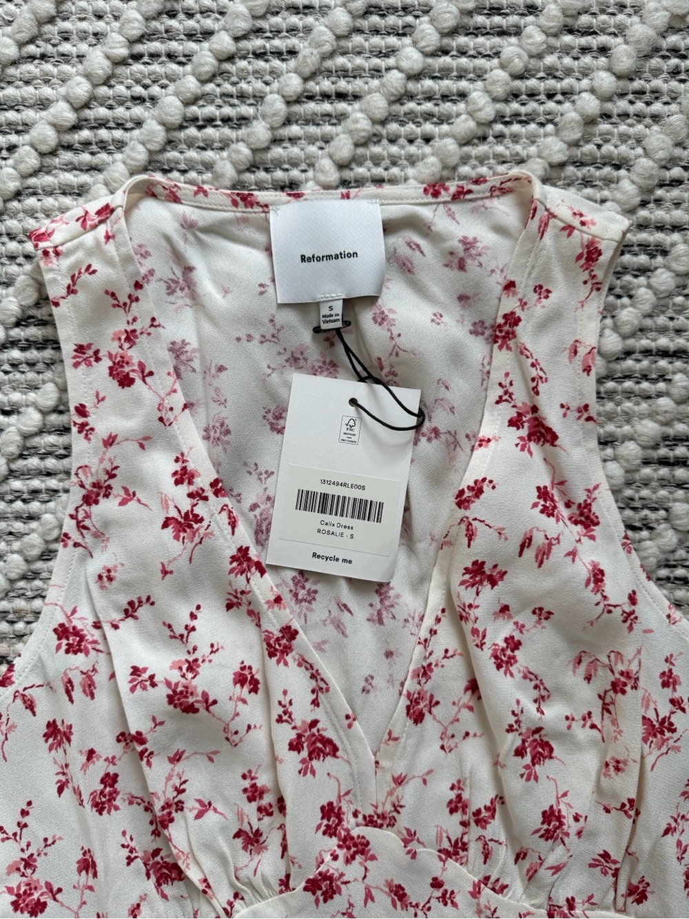 *NWT* Reformation Calix Mini Dress Sleeveless V-Neck Crepe Size S - Picture 3 of 9